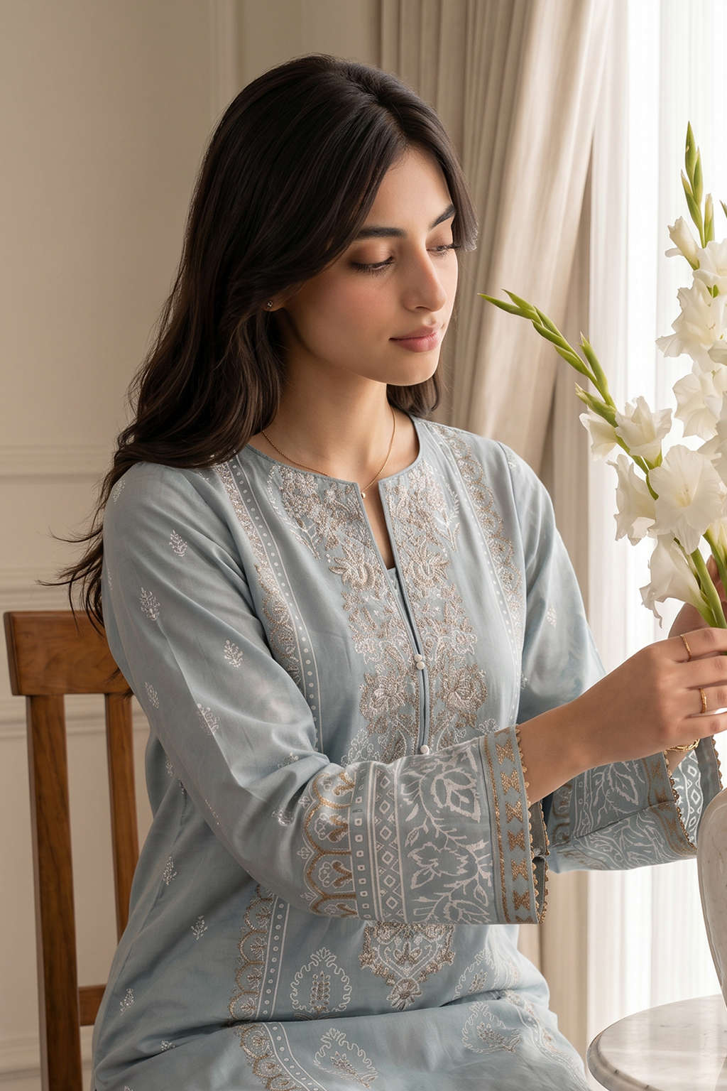 Embroidered Kurta Dupatta Trouser - 2520
