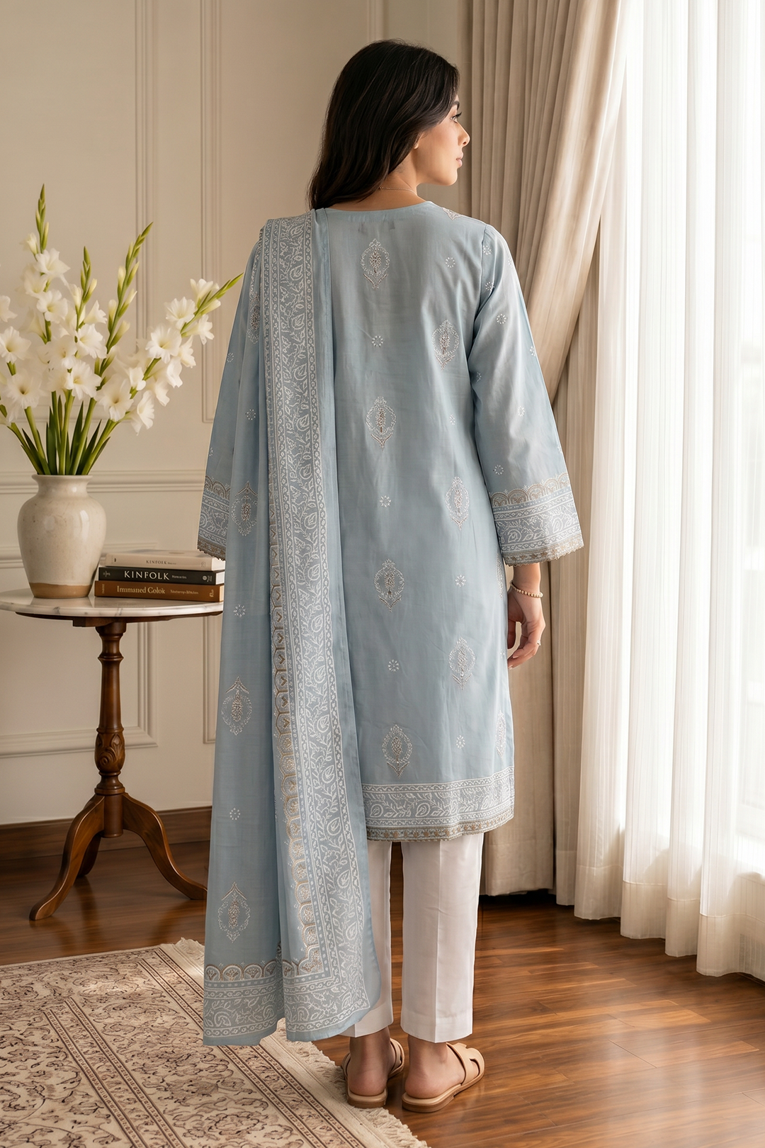 Embroidered Kurta Dupatta Trouser - 2520
