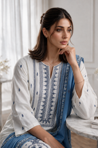 Embroidered Kurta Dupatta Trouser - 2525
