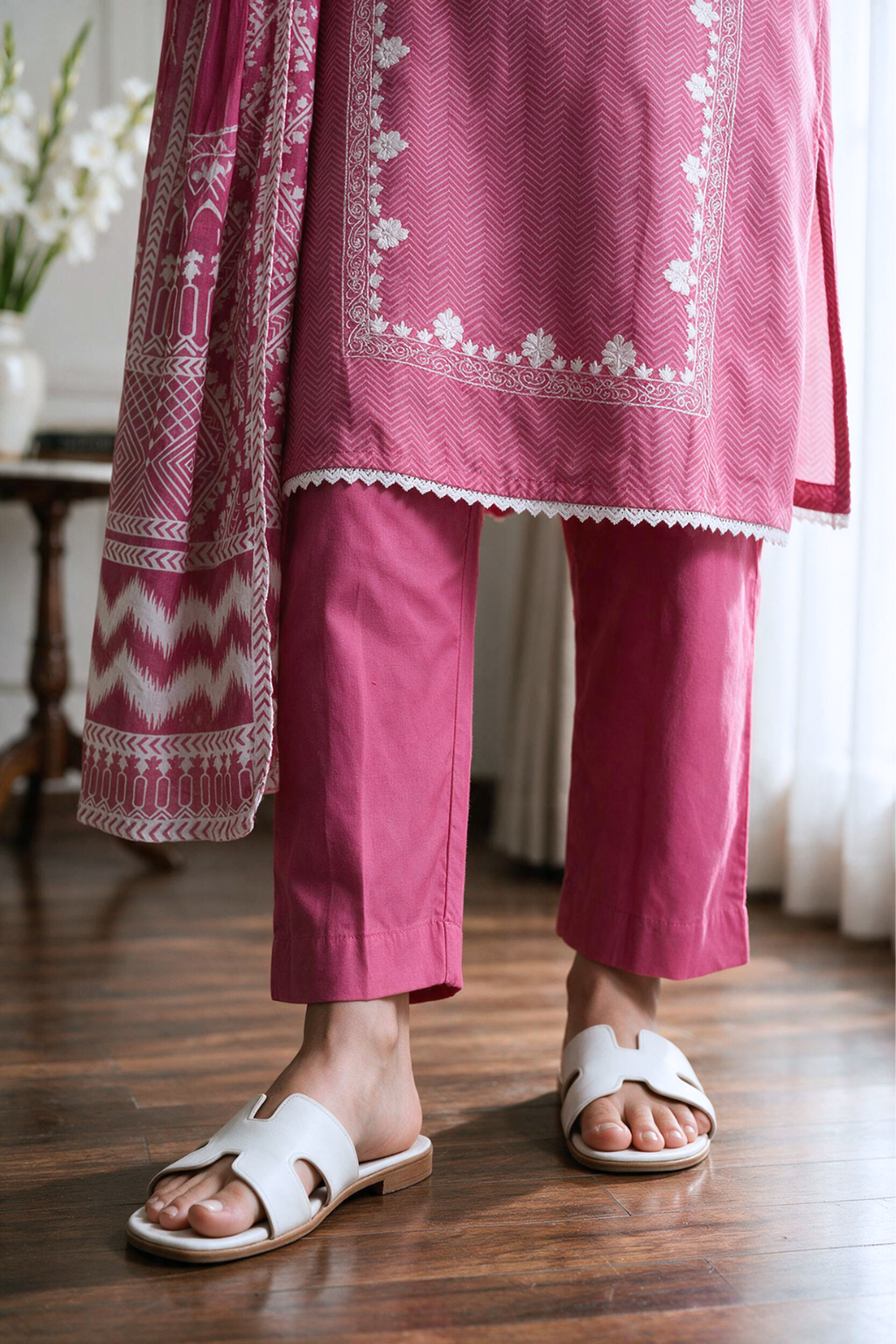Embroidered Kurta Dupatta Trouser - 2526