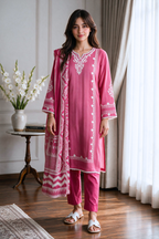 Embroidered Kurta Dupatta Trouser - 2526