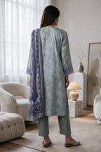 Embroidered Kurta Dupatta Trouser - 2530