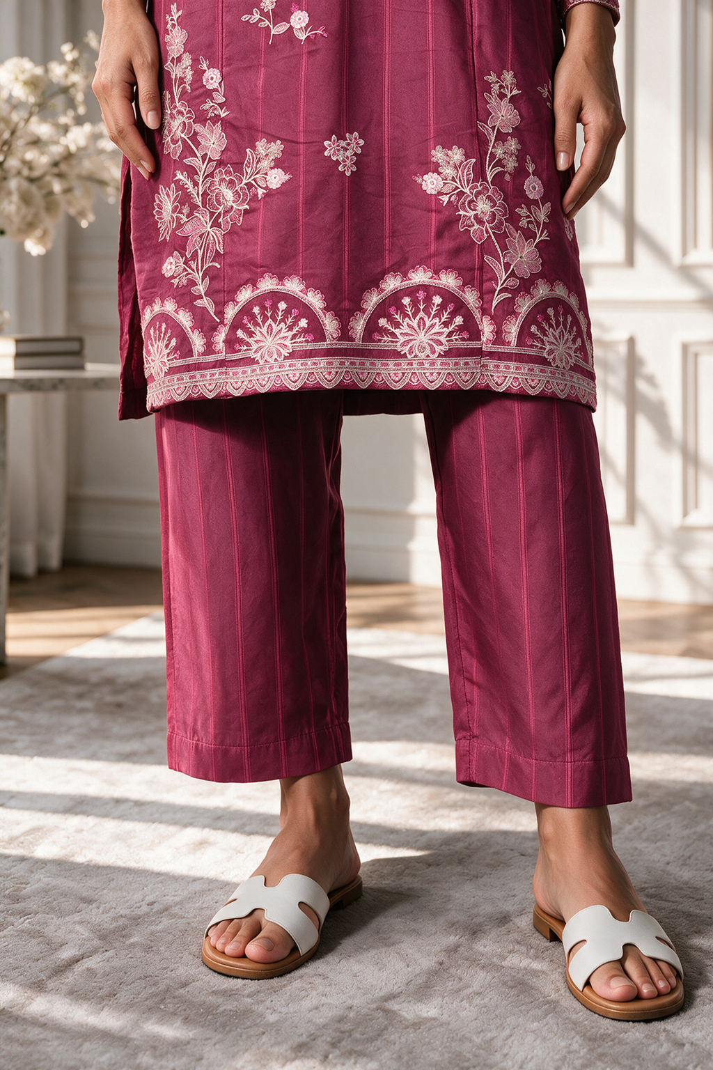 Embroidered Kurta Dupatta Trouser - 2531
