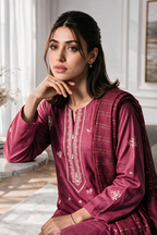 Embroidered Kurta Dupatta Trouser - 2531