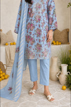 Embroidered Kurta Dupatta Trouser - 2535