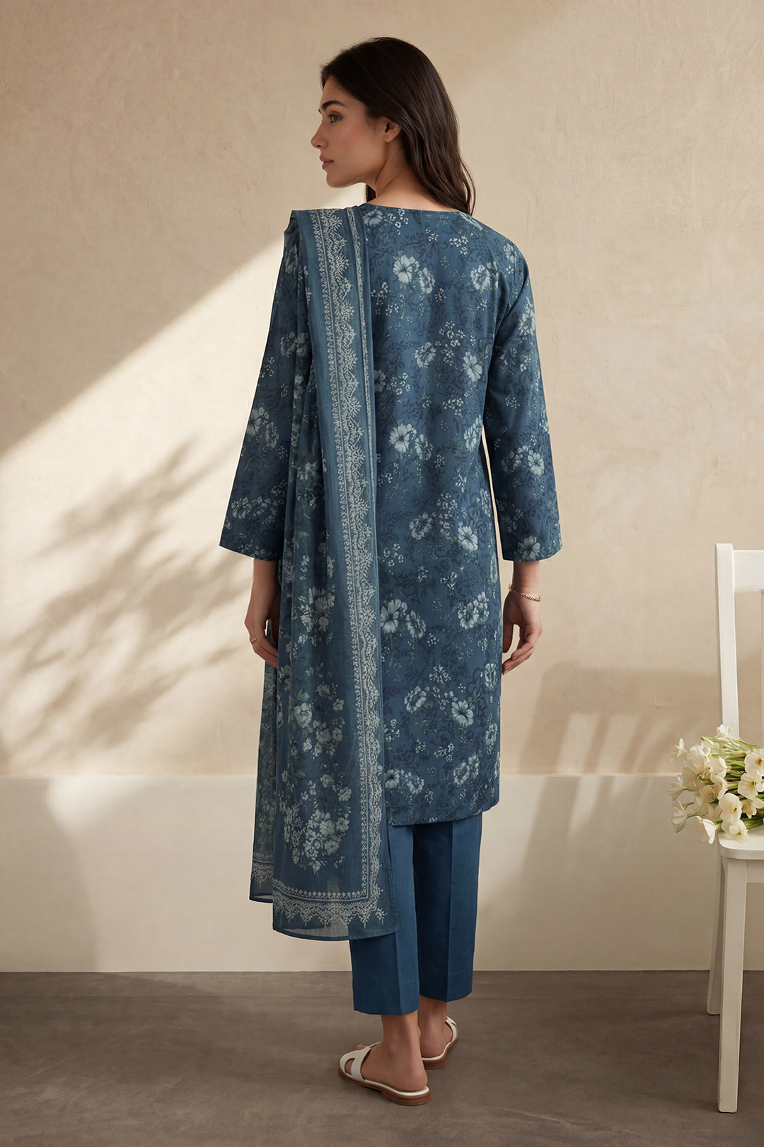 Embroidered Kurta Dupatta Trouser - 2537