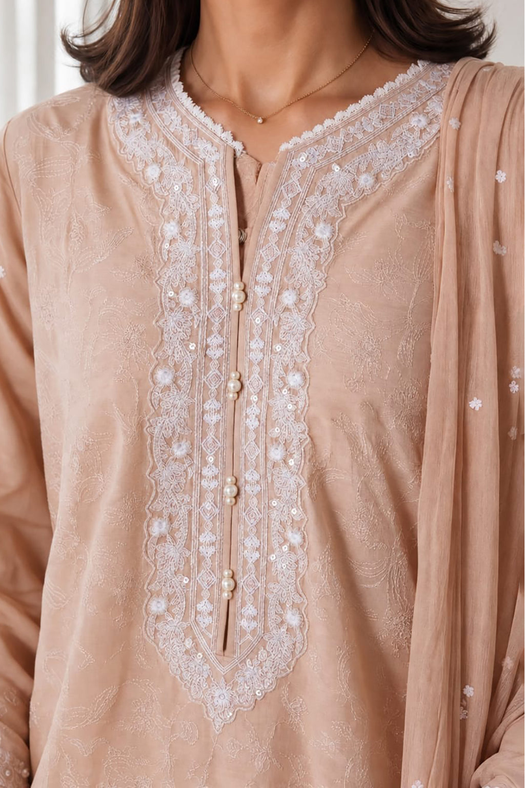 Embroidered Kurta Dupatta Trouser - 2574