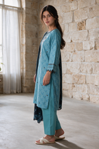 Embroidered Kurta Dupatta Trouser - 2712