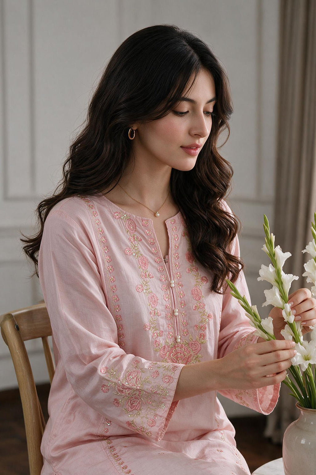 Embroidered Kurta Dupatta Trouser - 2722