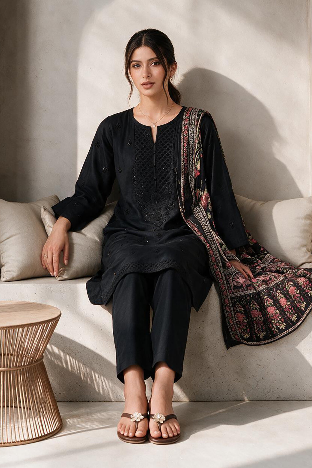 Embroidered Kurta Dupatta Trouser - 2725