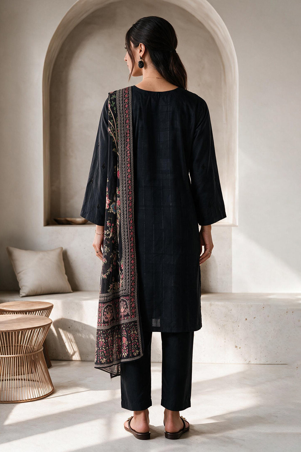 Embroidered Kurta Dupatta Trouser - 2725
