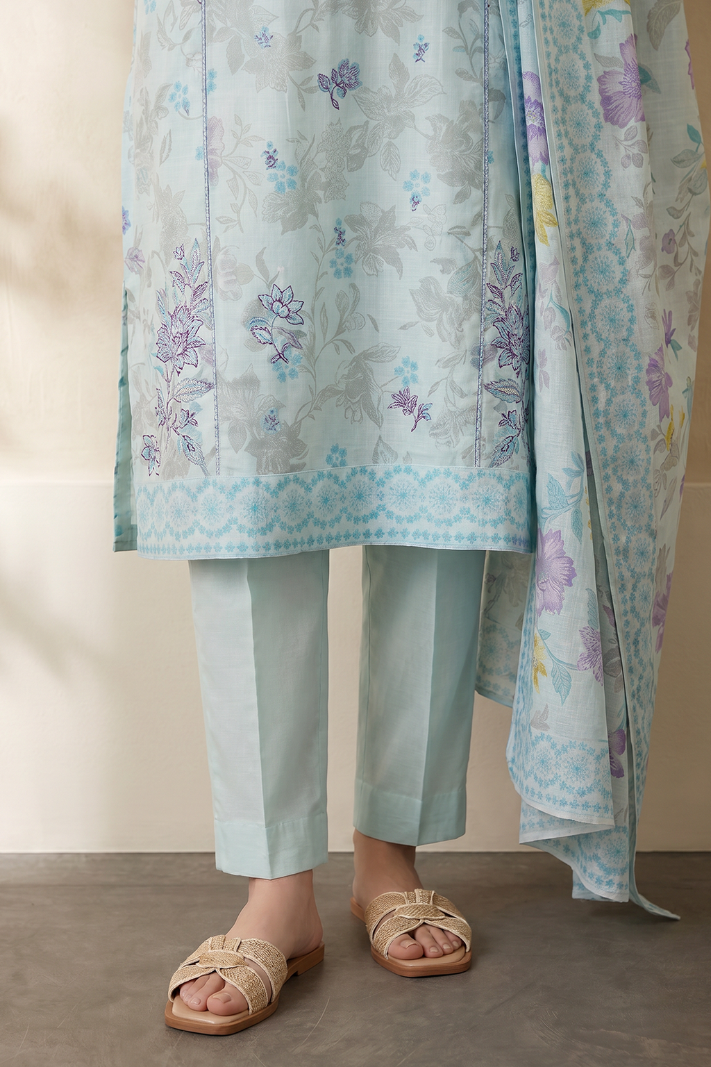 Embroidered Kurta Dupatta Trouser - 2726