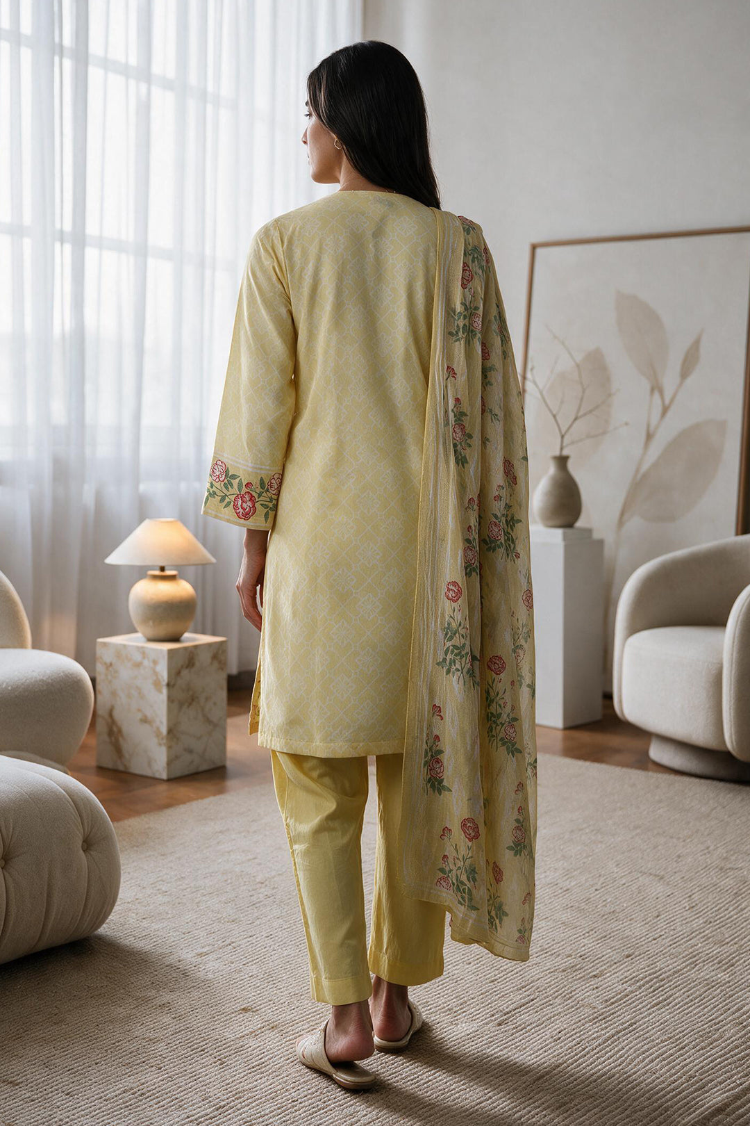 Embroidered Kurta Dupatta Trouser - 2732