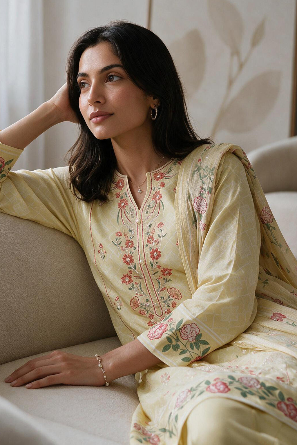 Embroidered Kurta Dupatta Trouser - 2732