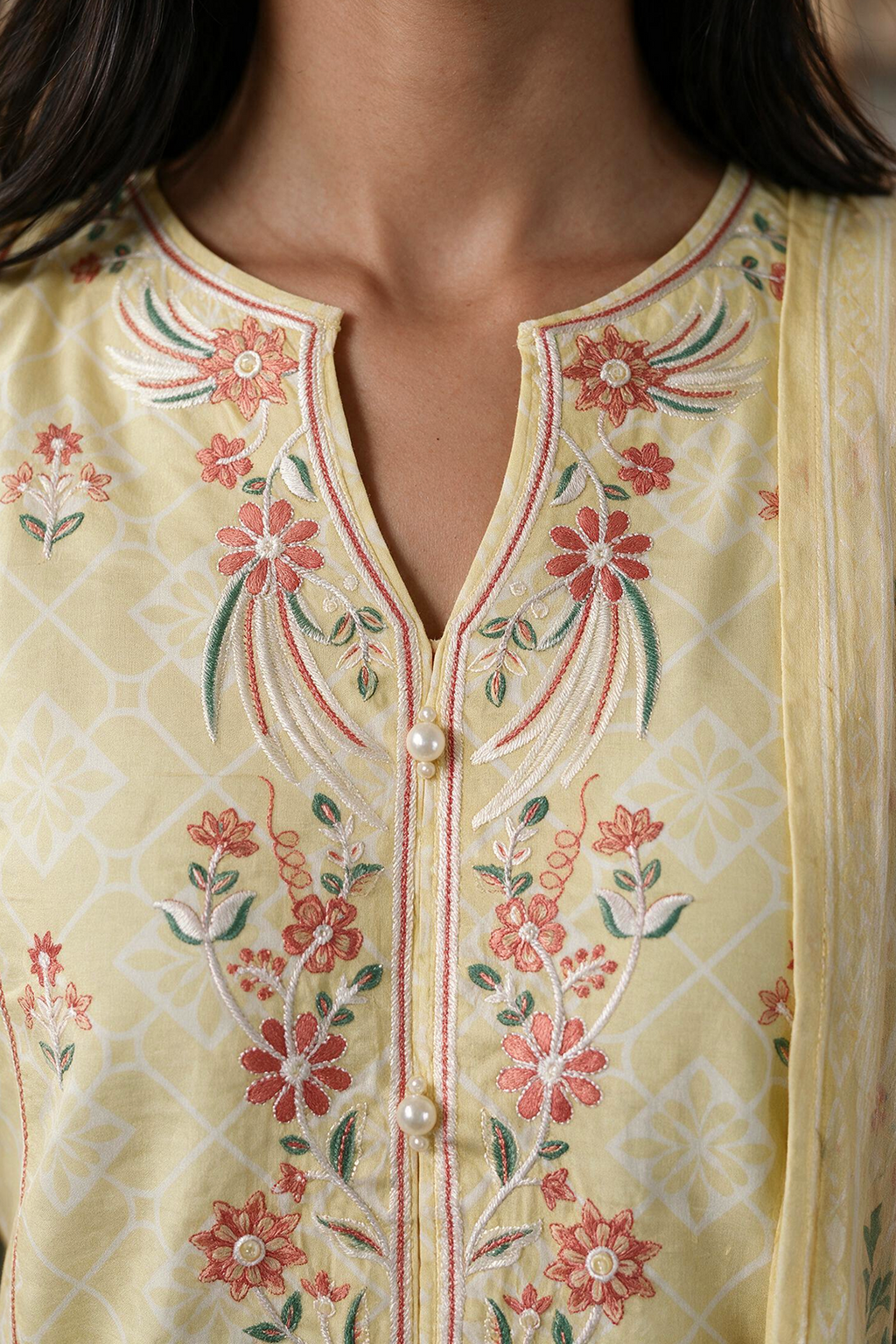 Embroidered Kurta Dupatta Trouser - 2732