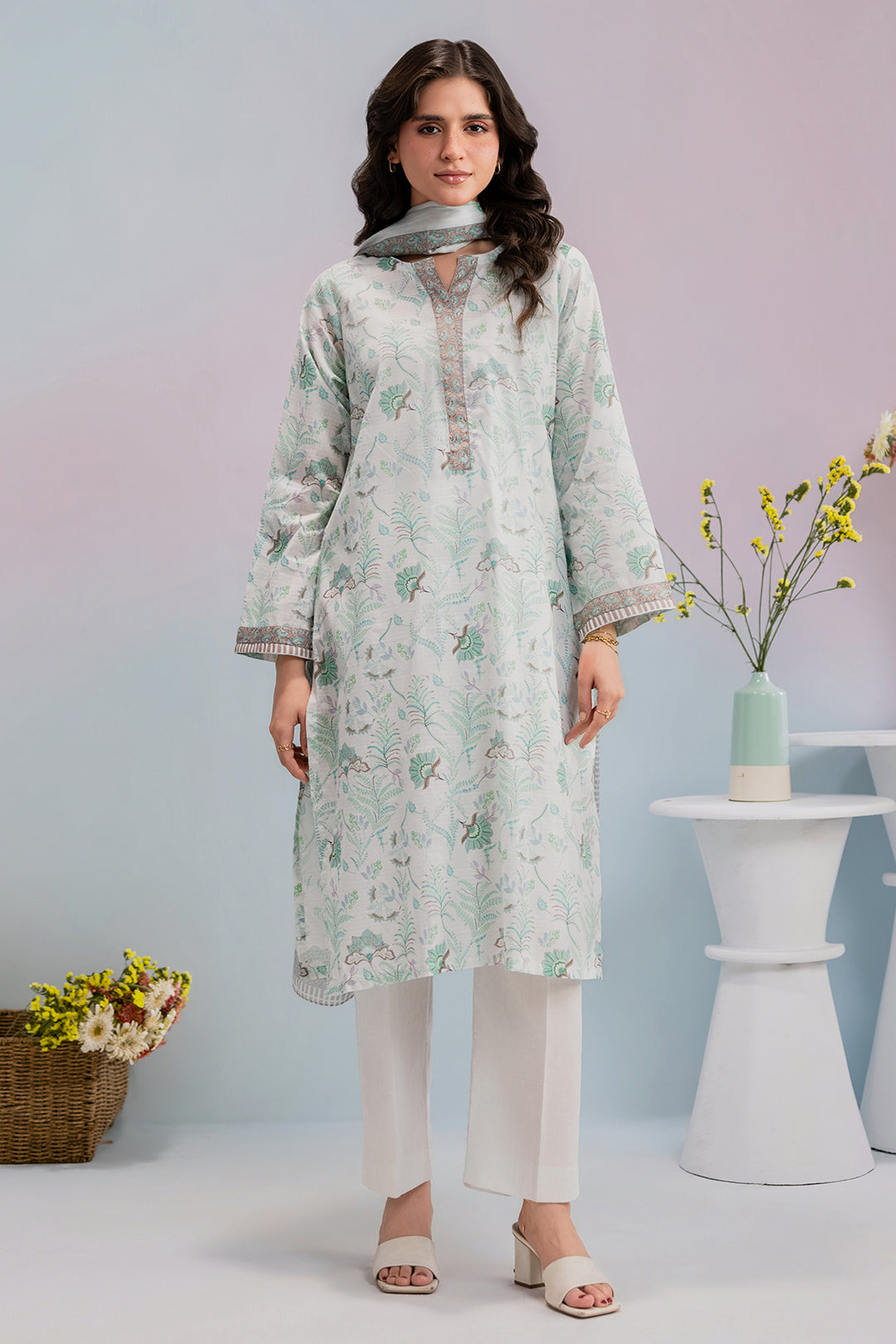 Embroidered Kurta Dupatta Trouser - 2984