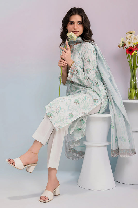 Embroidered Kurta Dupatta Trouser - 2984