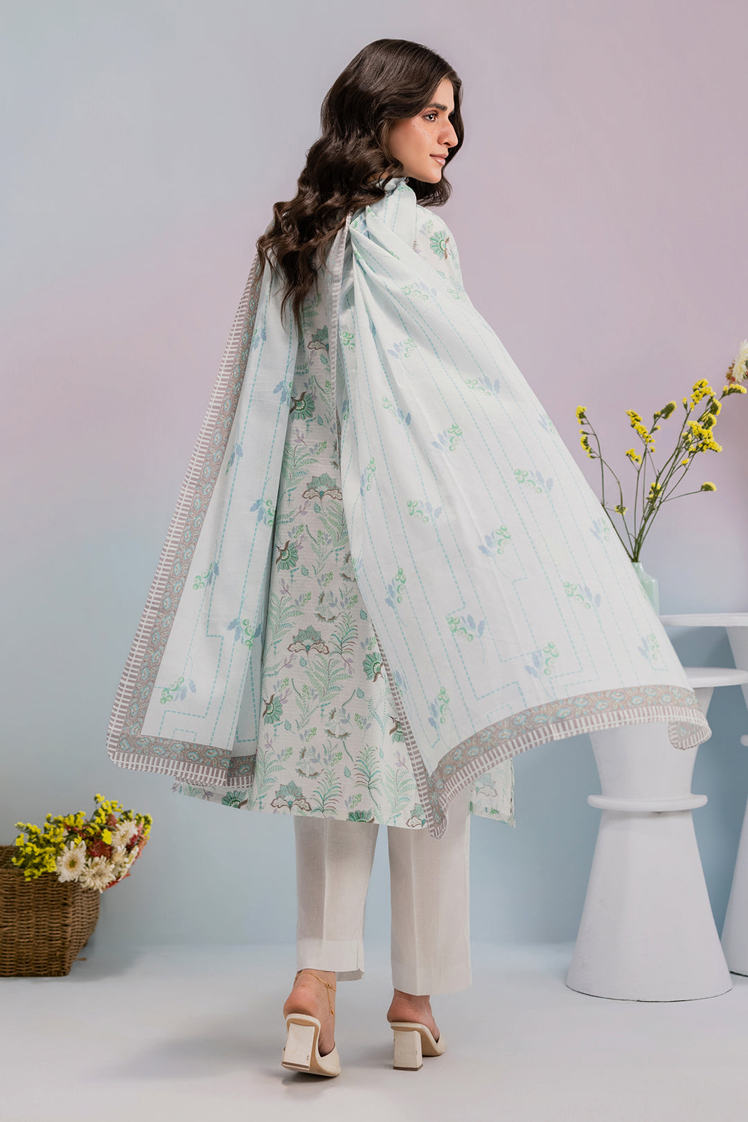 Embroidered Kurta Dupatta Trouser - 2984