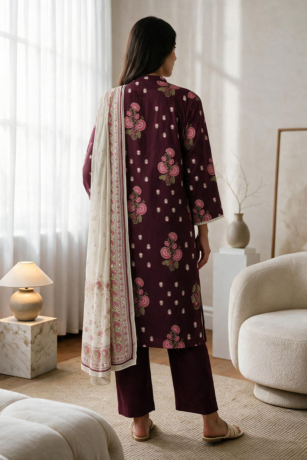 Embroidered Kurta Dupatta Trouser - 2993