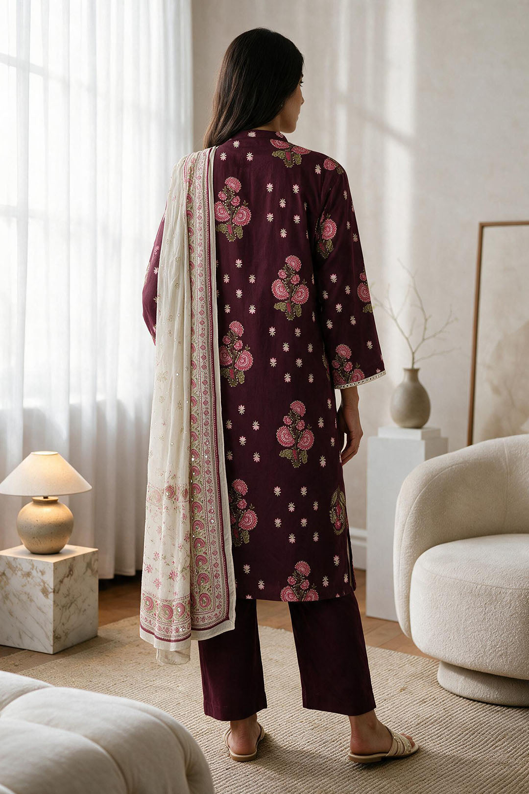 Embroidered Kurta Dupatta Trouser - 2993