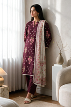 Embroidered Kurta Dupatta Trouser - 2993