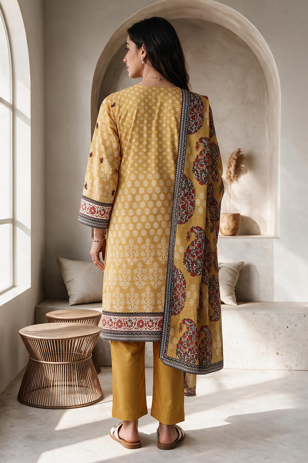 Embroidered Kurta Dupatta Trouser - 2998