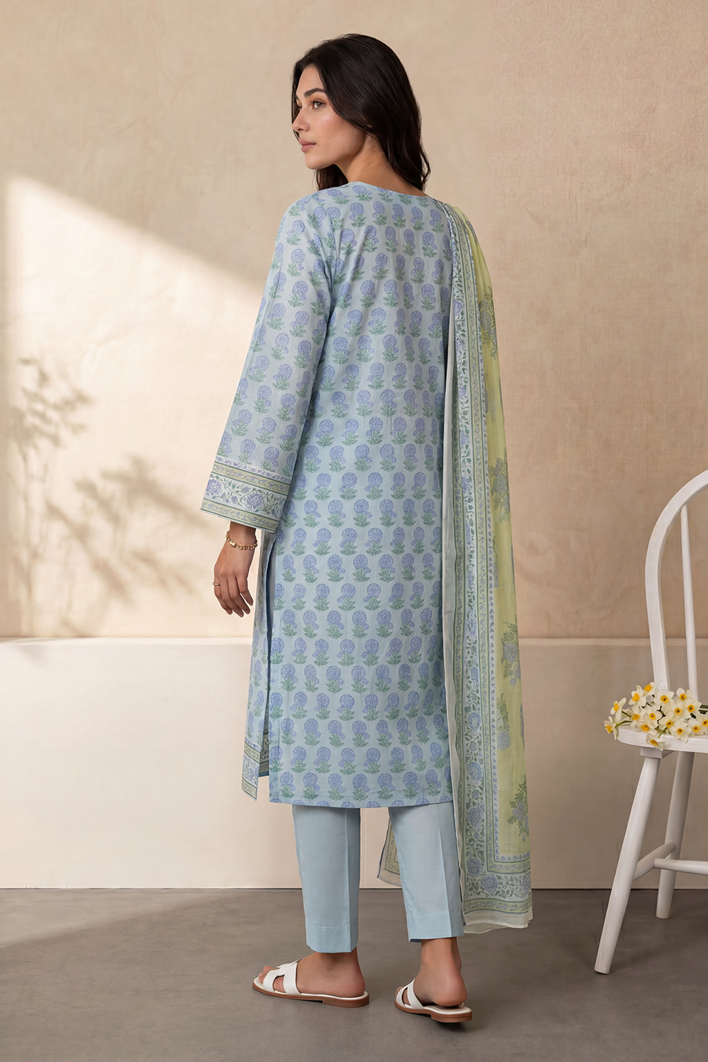 Embroidered Kurta Dupatta Trouser - 3004