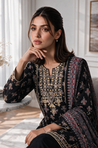 Embroidered Kurta Dupatta Trouser - 3011