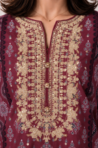 Embroidered Kurta Dupatta Trouser - 3013