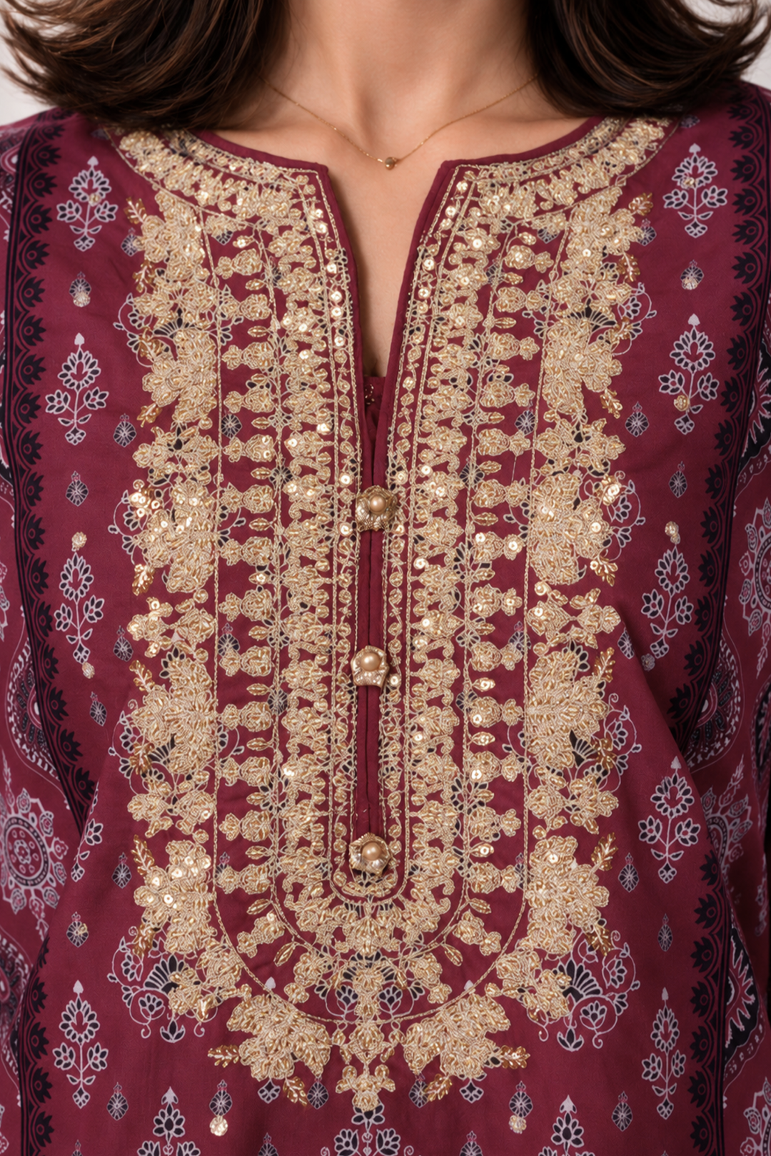 Embroidered Kurta Dupatta Trouser - 3013