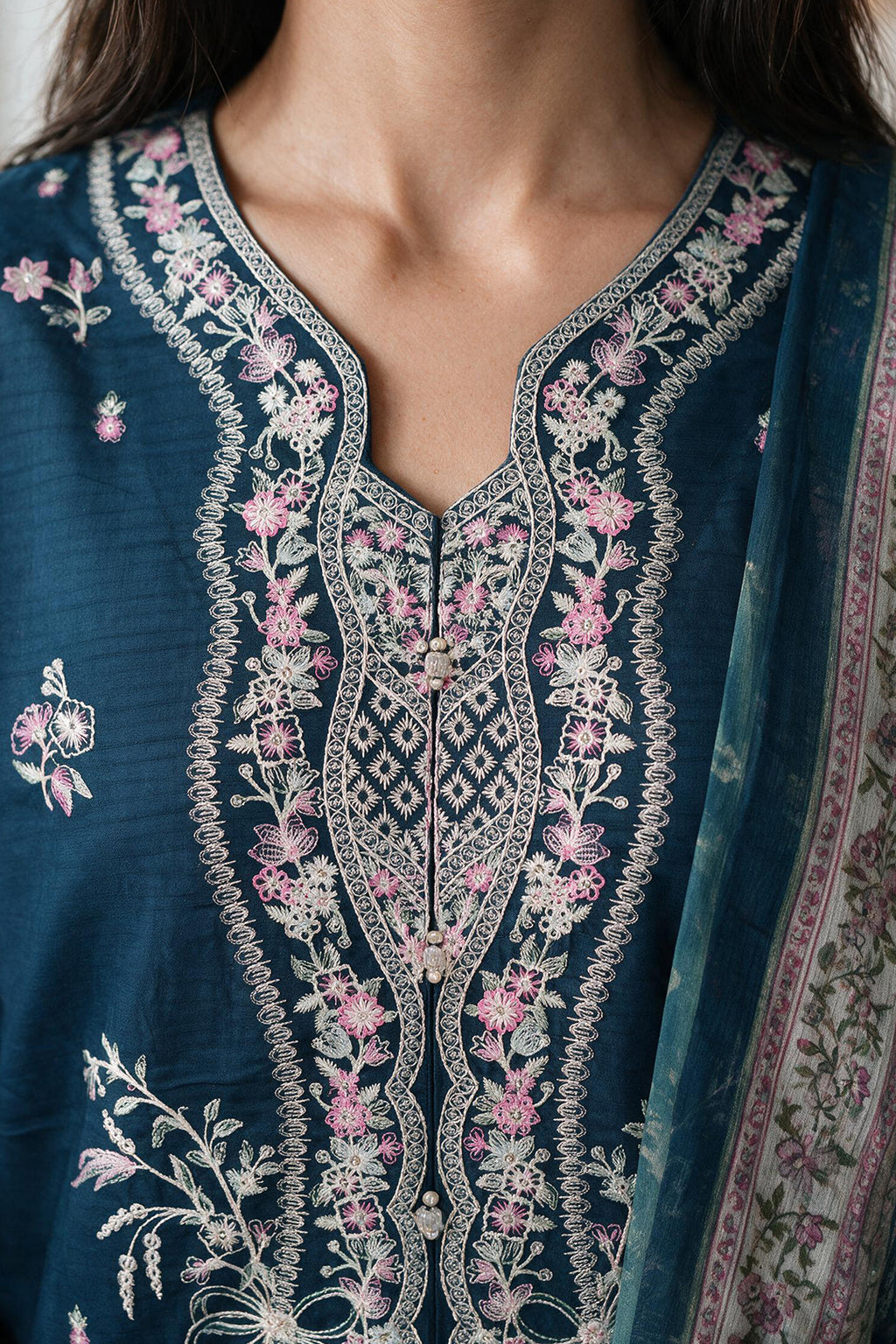 Embroidered Kurta Dupatta Trouser - 3215