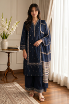 Embroidered Kurta Dupatta Trouser - 3217