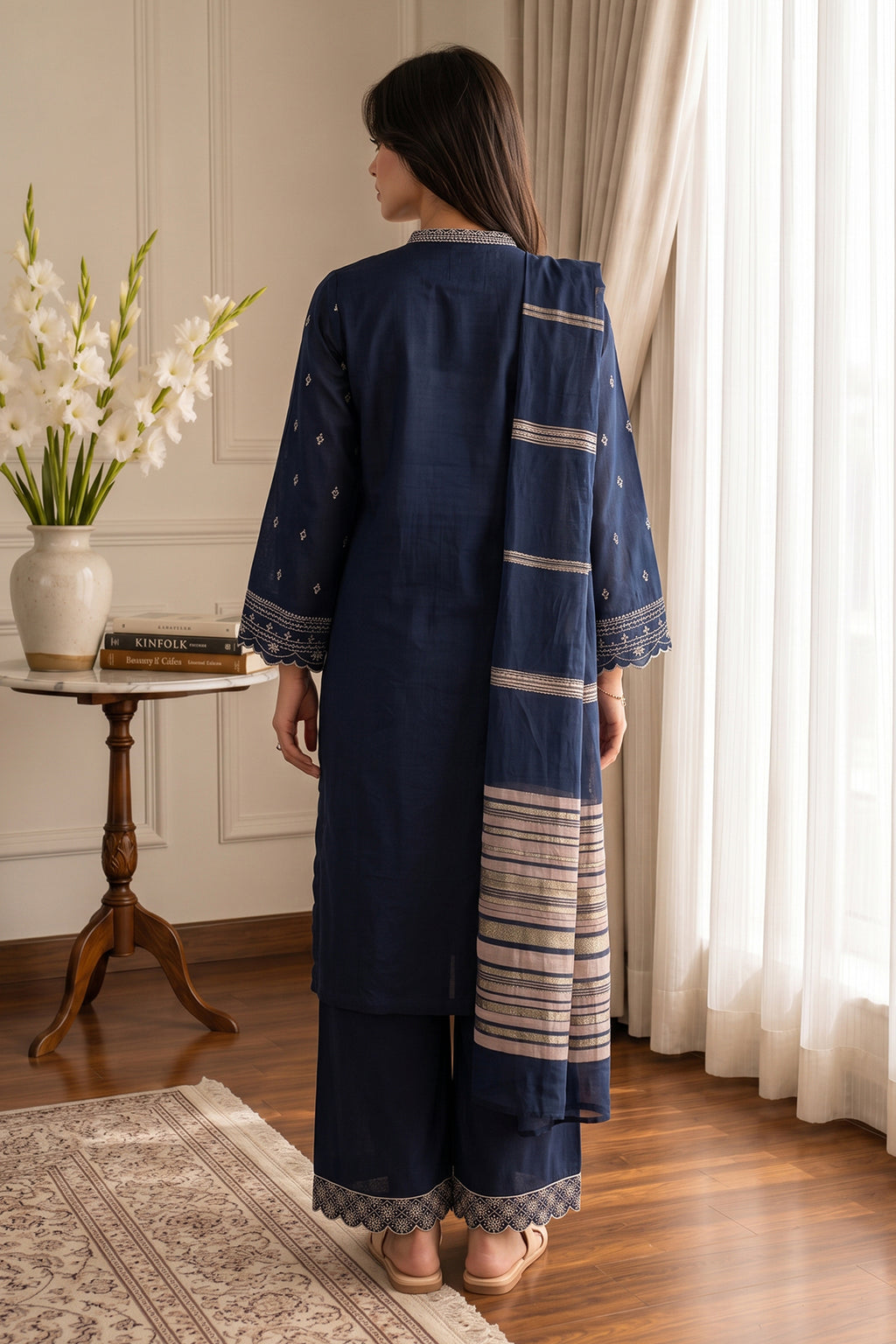 Embroidered Kurta Dupatta Trouser - 3217