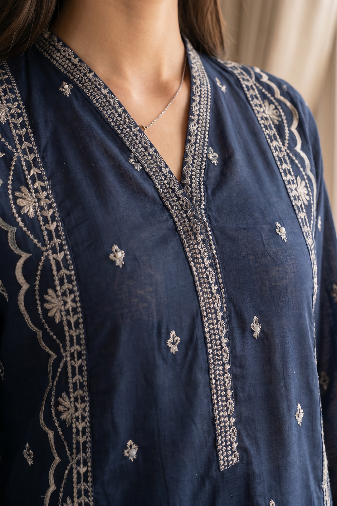 Embroidered Kurta Dupatta Trouser - 3217