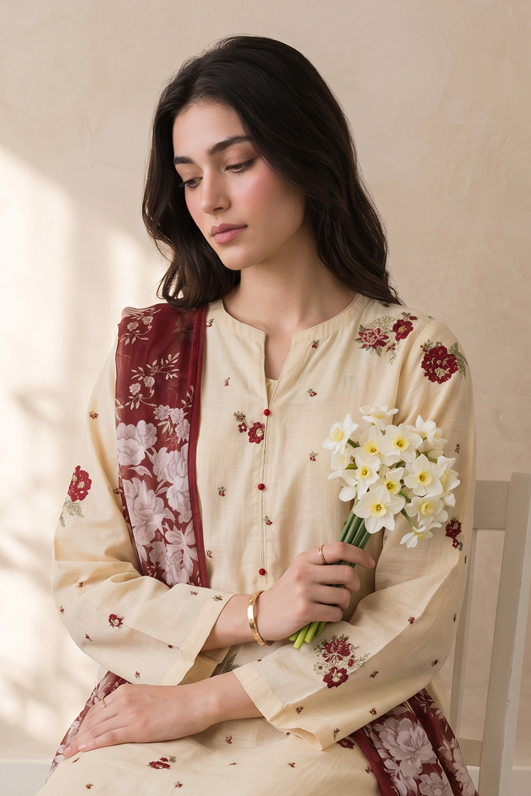 Embroidered Kurta Dupatta Trouser - 3220