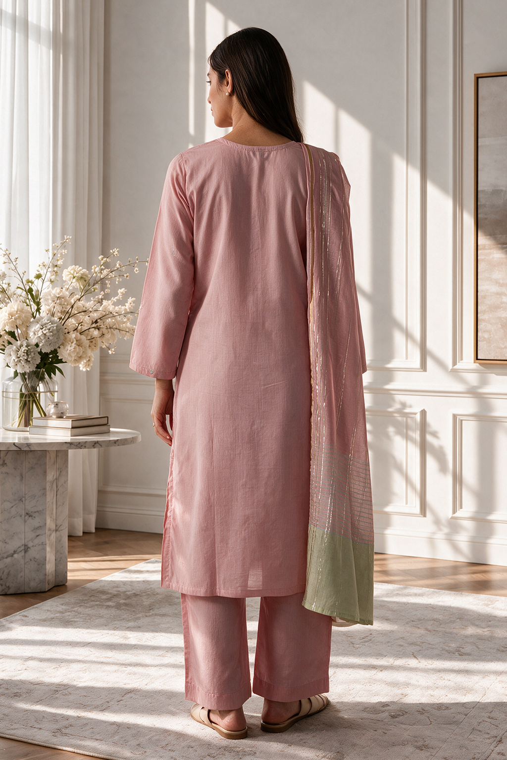 Embroidered Kurta Dupatta Trouser - 3249