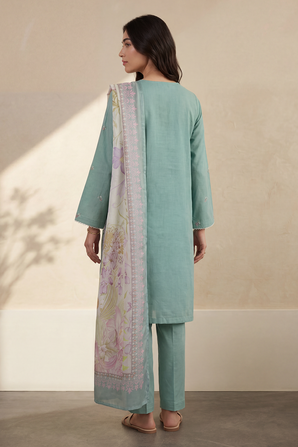Embroidered Kurta Dupatta Trouser - 3252