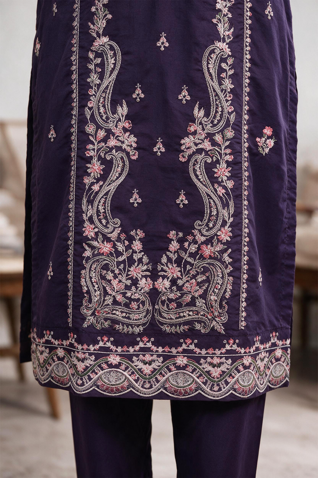 Embroidered Kurta Dupatta Trouser - 3254
