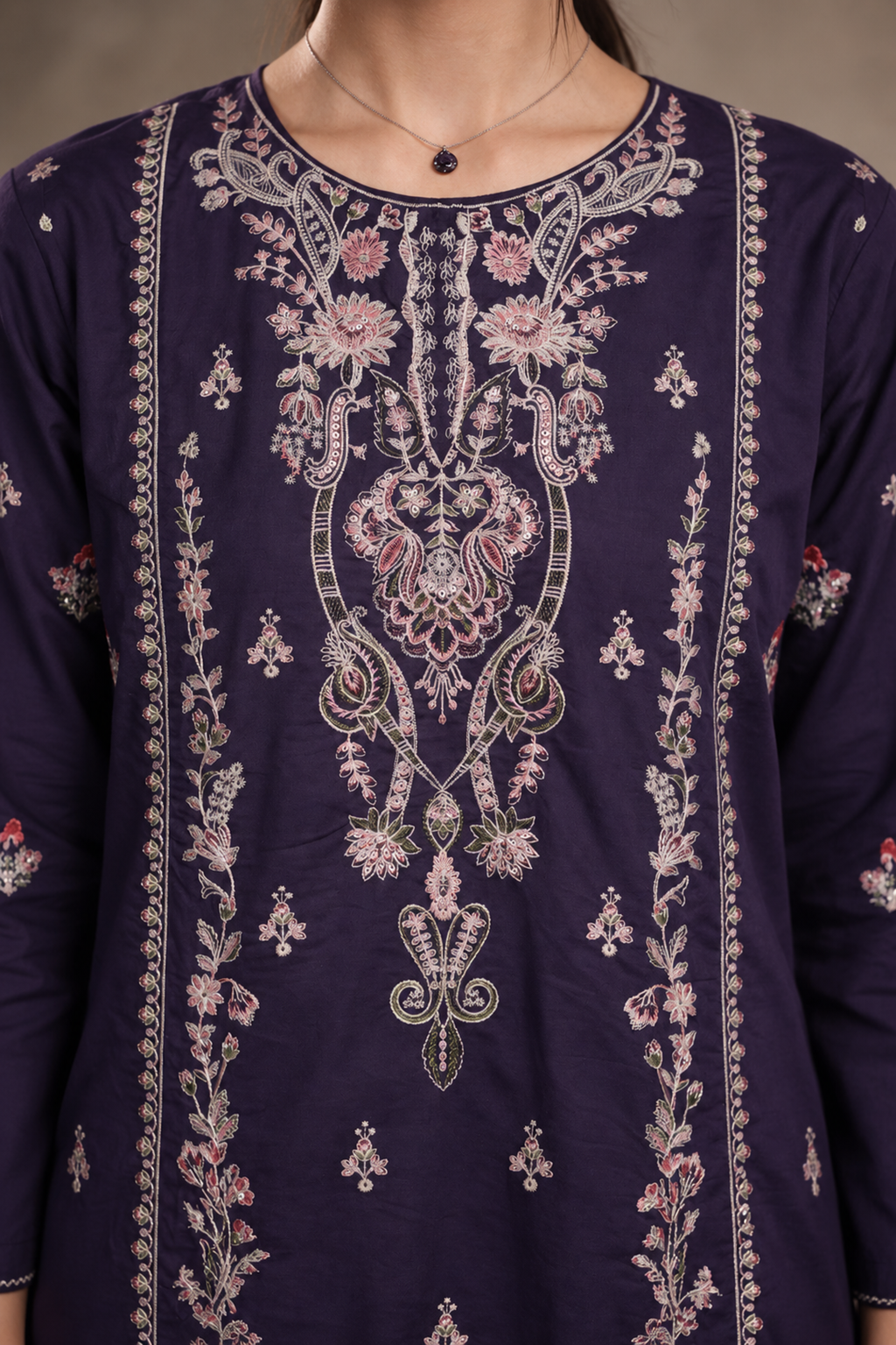 Embroidered Kurta Dupatta Trouser - 3254