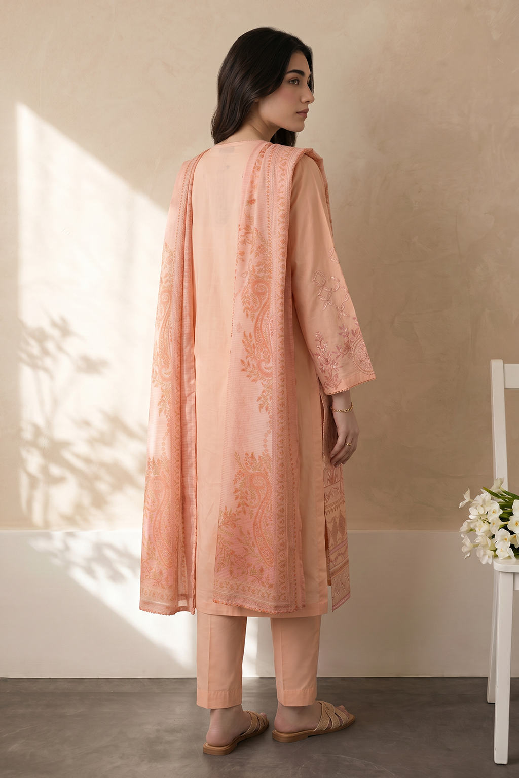 Embroidered Kurta Dupatta Trouser - 3258