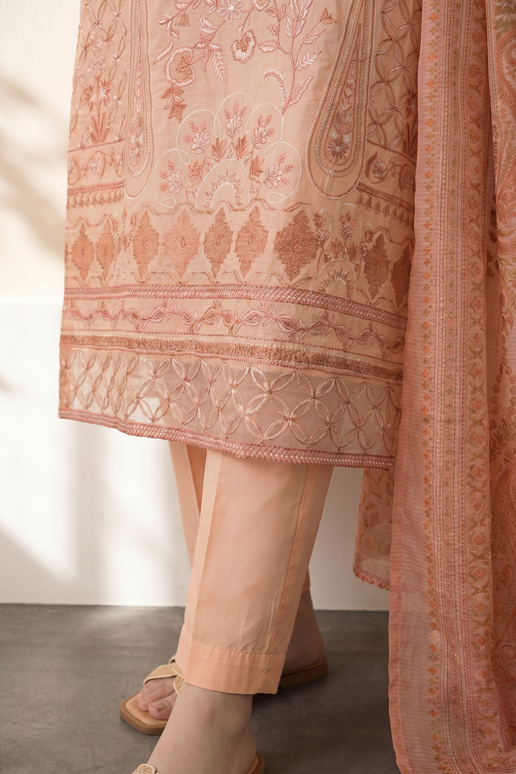 Embroidered Kurta Dupatta Trouser - 3258