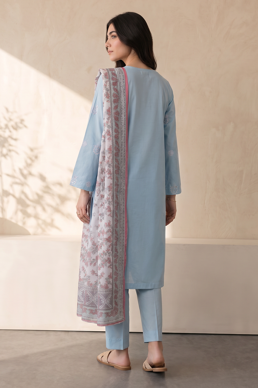 Embroidered Kurta Dupatta Trouser - 3260