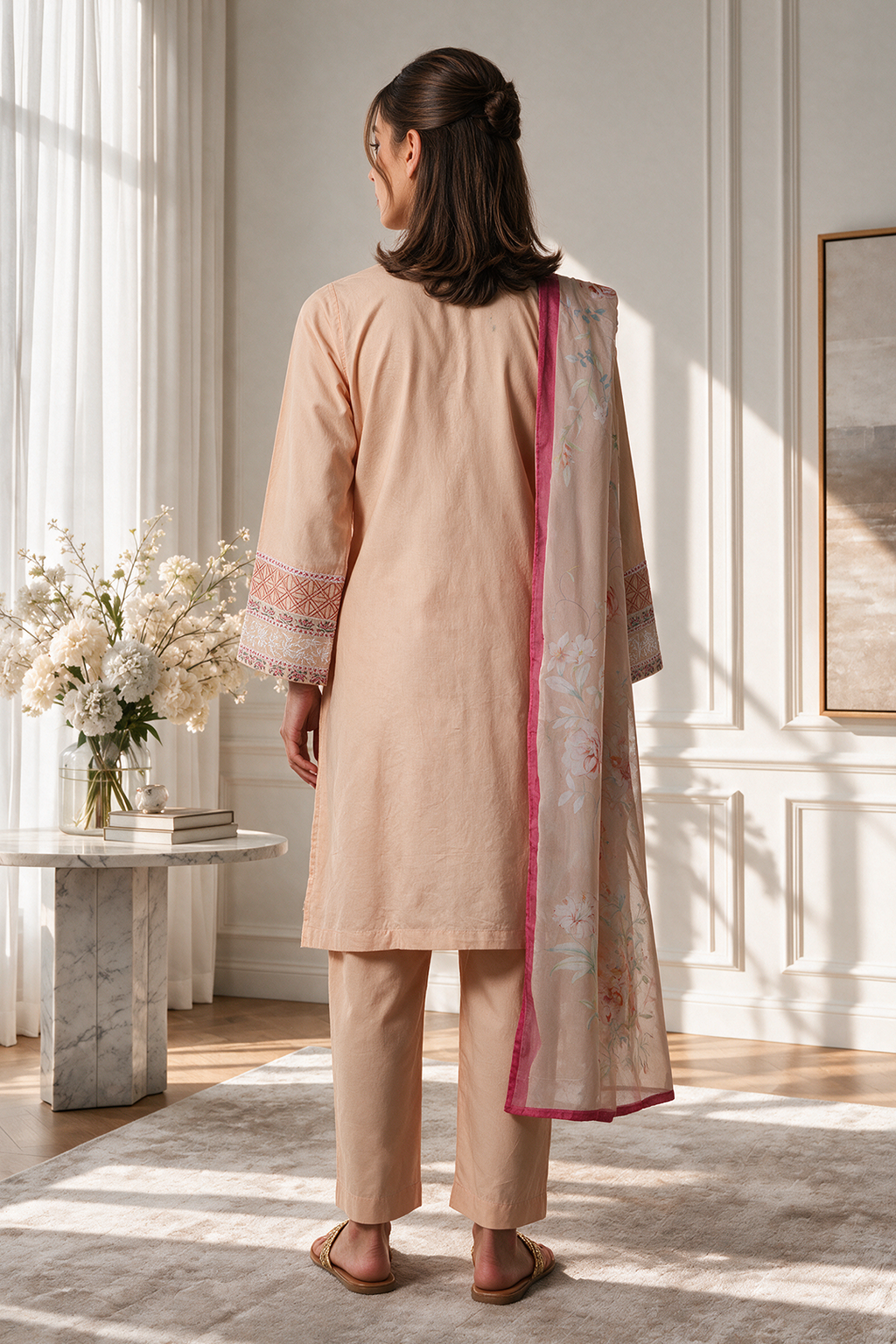 Embroidered Kurta Dupatta Trouser - 3282