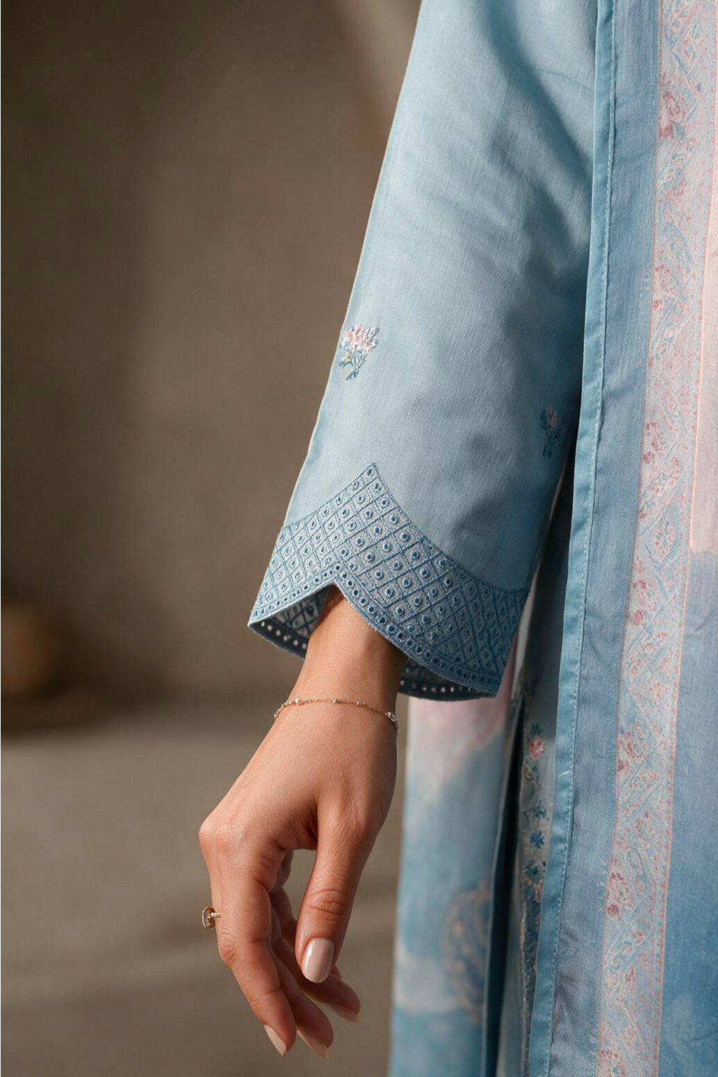 Embroidered Kurta Dupatta Trouser - 3286