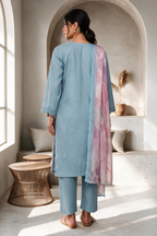 Embroidered Kurta Dupatta Trouser - 3286