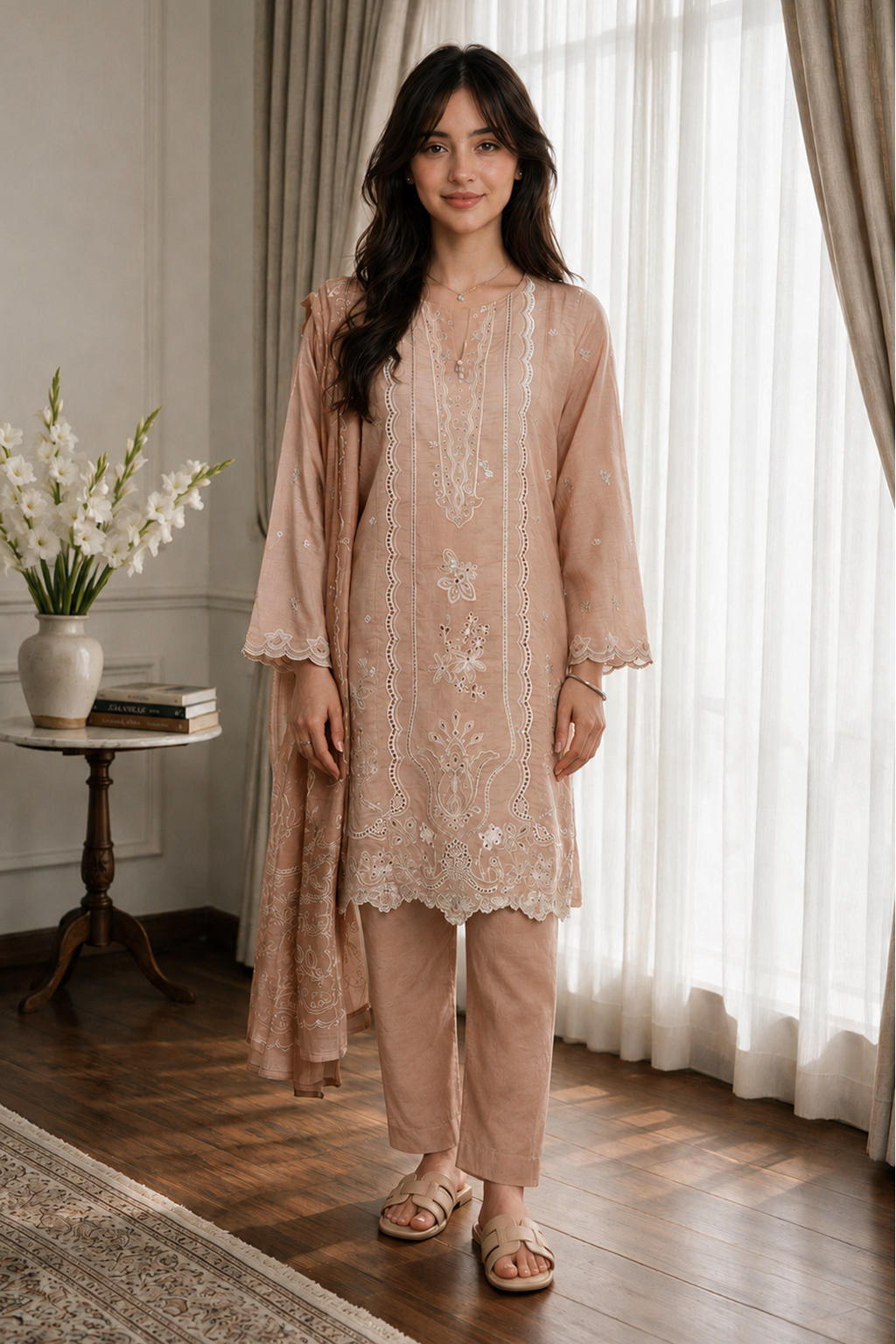 Embroidered Kurta Dupatta Trouser - 3287