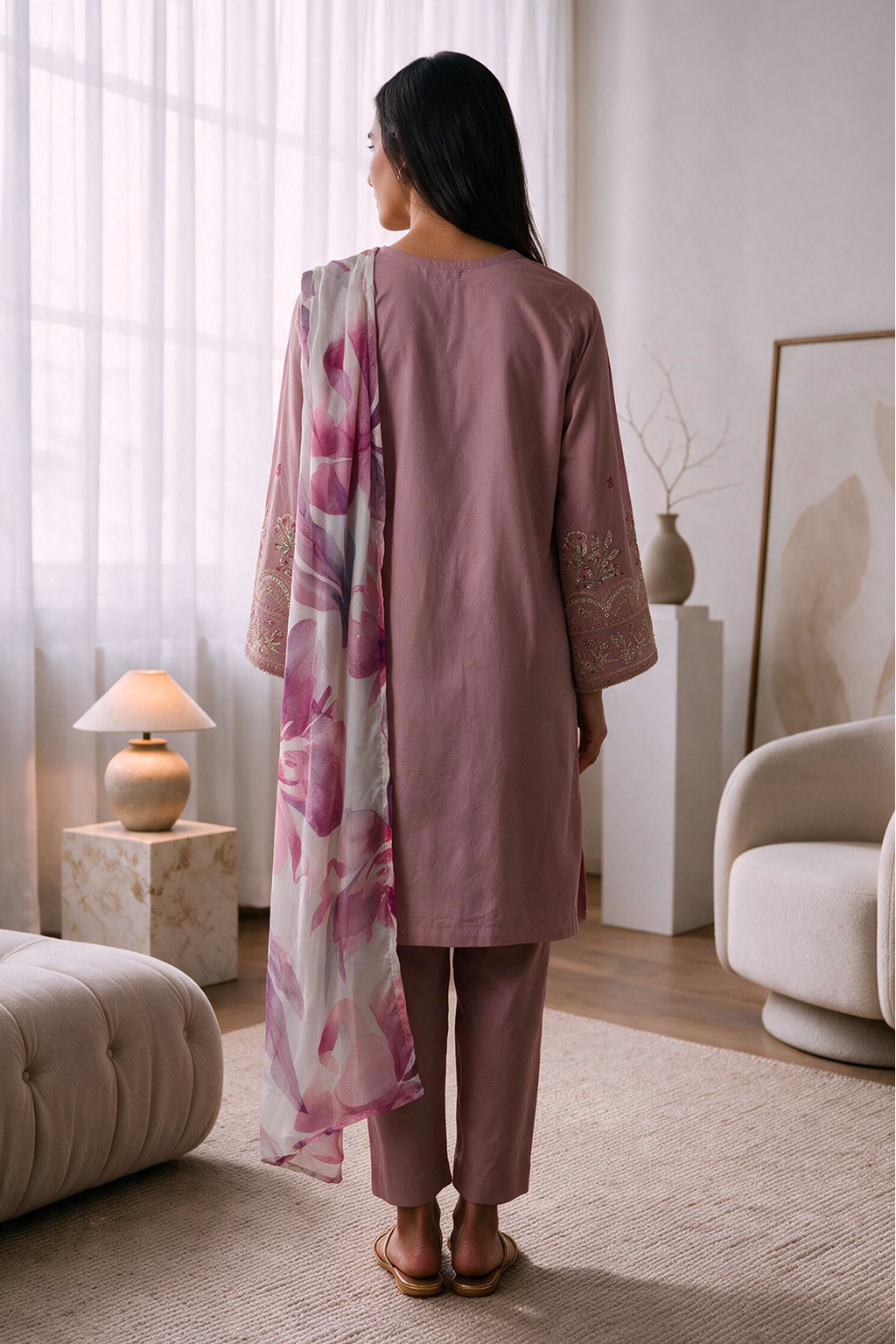 Embroidered Kurta Dupatta Trouser - 3303