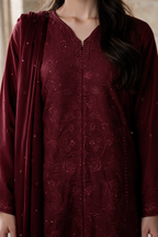 Embroidered Kurta Dupatta Trouser - 3304