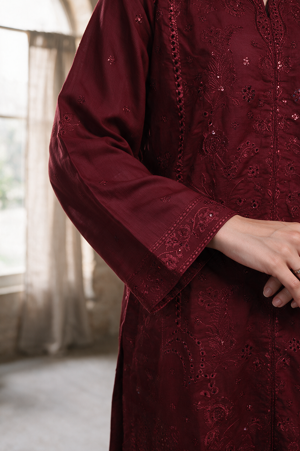 Embroidered Kurta Dupatta Trouser - 3304