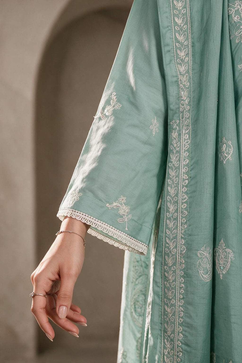 Embroidered Kurta Dupatta Trouser - 3307